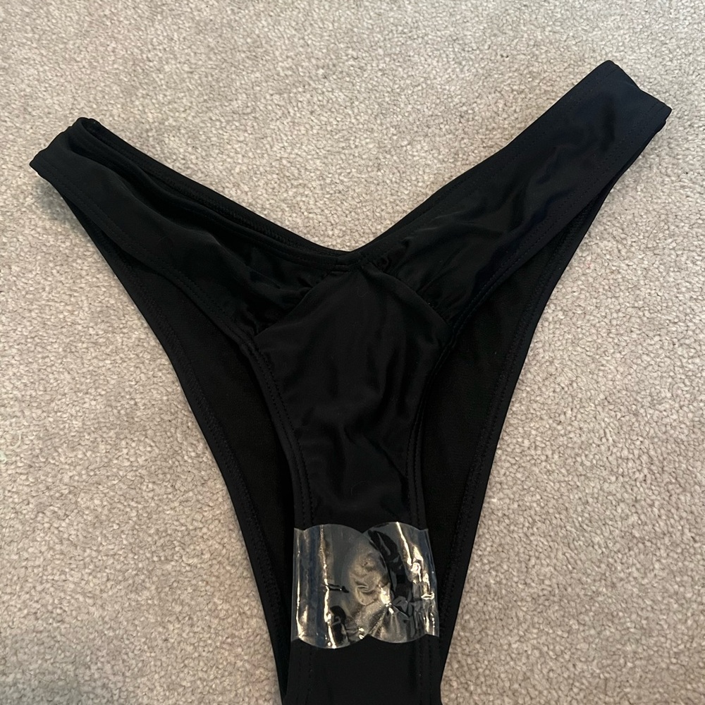 Black High-Cut Bikini Bottom